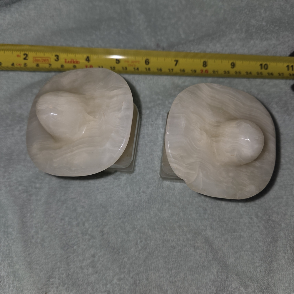 Cream Stone Bookends - Picture 2 of 4